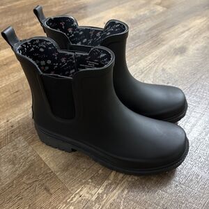 Lucky Brand Reign drop Rain Boots Women's Size 8M Black Rubber